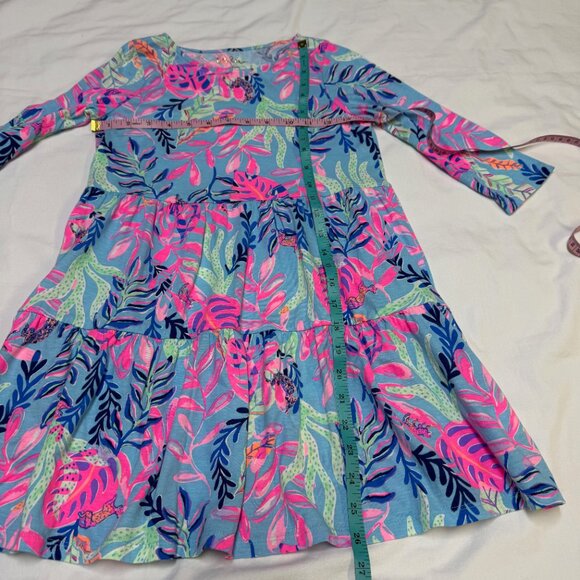 Lilly Pulitzer Mini Geanna Dress Porto Blue You’ve Been Spotted Size L 8-10, EUC - Picture 7 of 9
